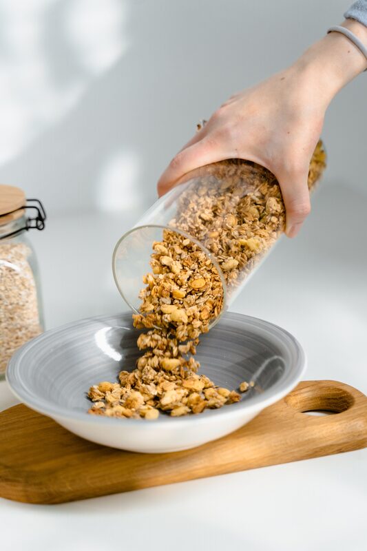 A jar of Nonna's Granolas small-batch artisan granola